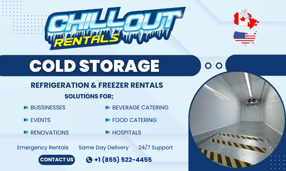 Chill Out Rentals Temporary Cold Storage Refrigeration & Freezer Rentals.